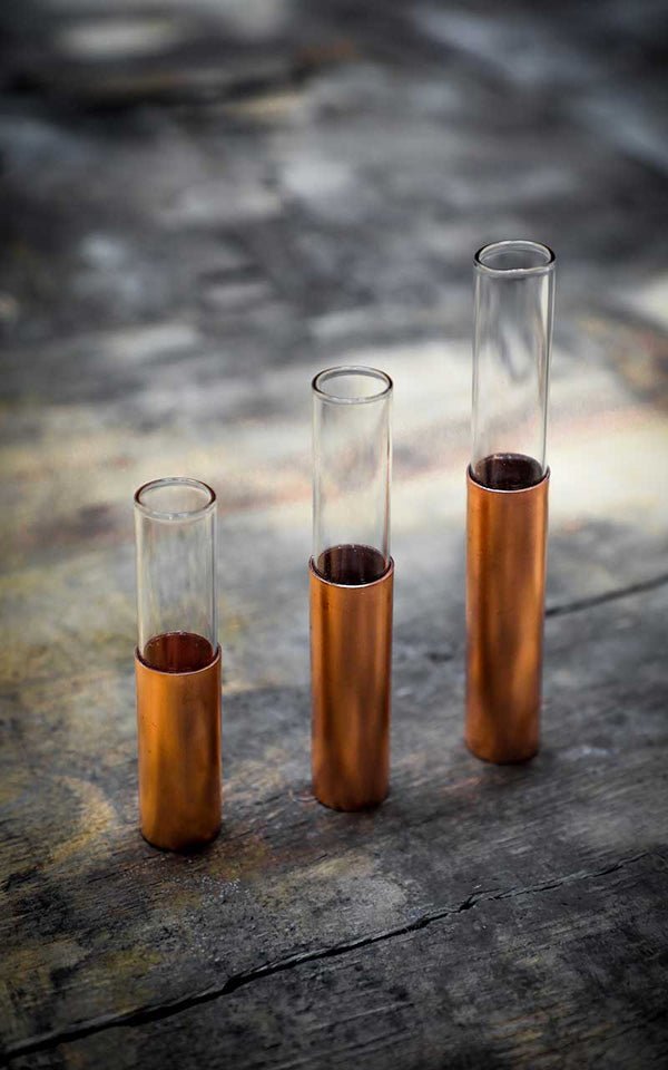 Copper Pipe Flower Bud Vase | Set of 3