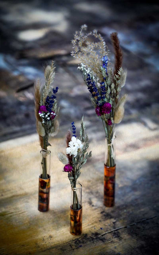 Copper Pipe Flower Bud Vase | Set of 3