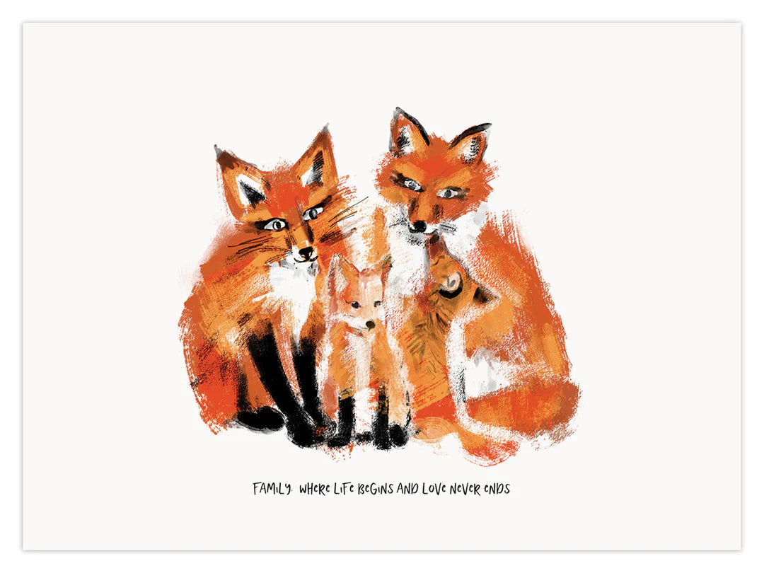 Fox Family- A4 Print