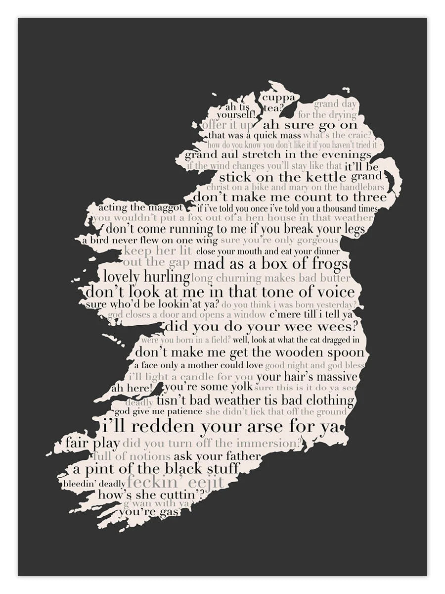 Irish Phrase Map- Dusty Boy Designs