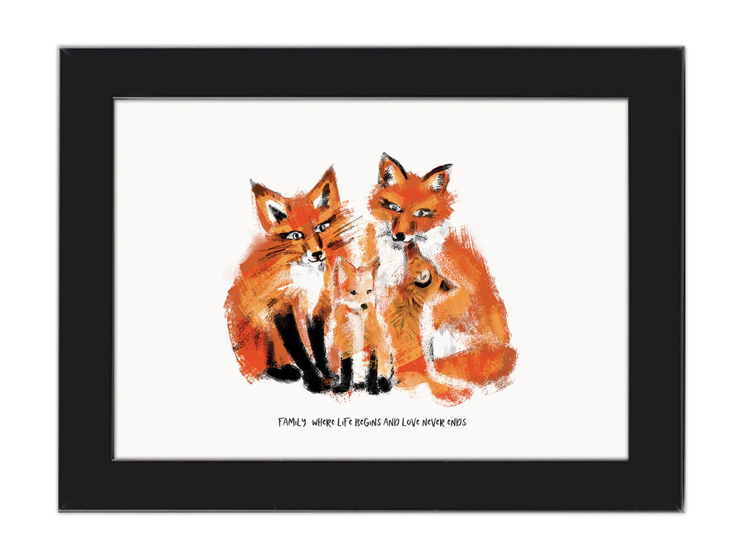 Fox Family- A4 Print