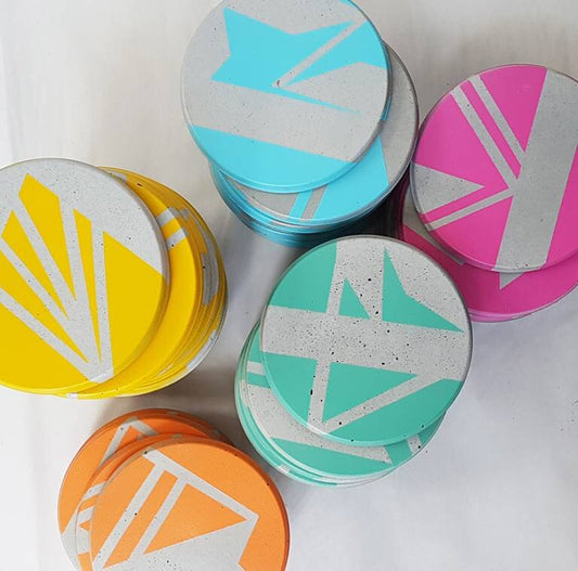 Ail + El Concrete Coasters