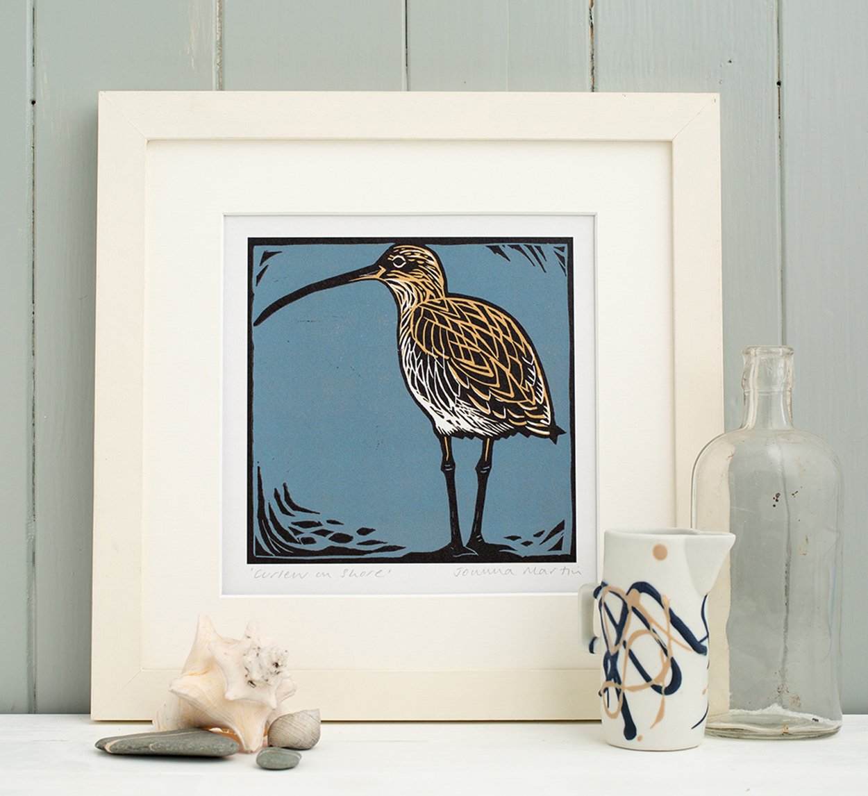 Curlew on Shore' Wading Bird | Art Print